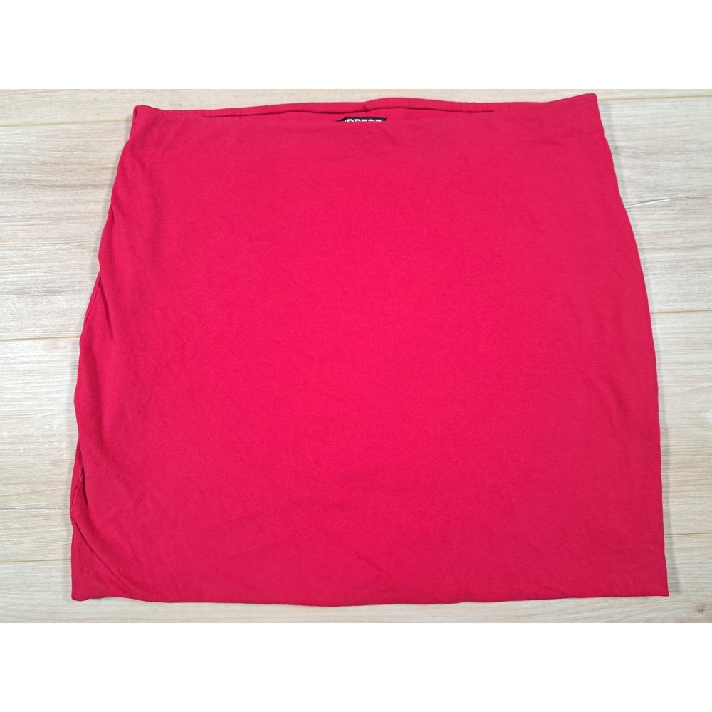 Express Womens Red Cotton Spandex Blend Pull On Mini Skirt Size Medium Retro Y2K